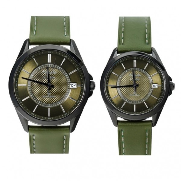 Alexandre Christie AC 8649 Black Green Leather Couple